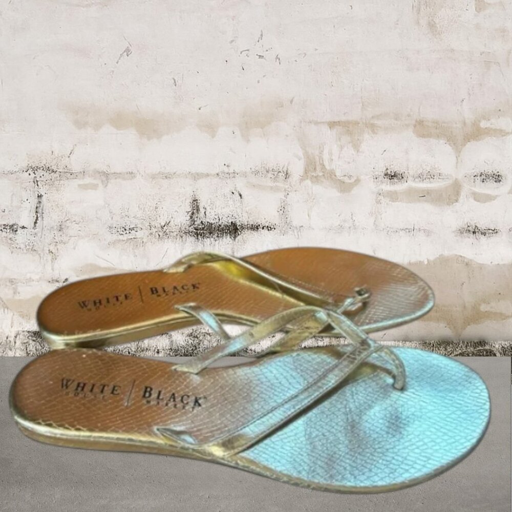 White House Black Market Women's Gold Sandals Size 9 - Picture 5 of 8